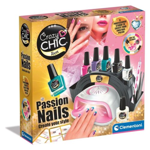 Set pintauñas Crazy Chic Teen diseña uñas perfectas Clementoni 18784