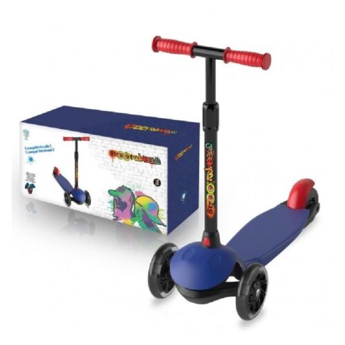 Patinete de 3 ruedas azul con luces led 914D00019