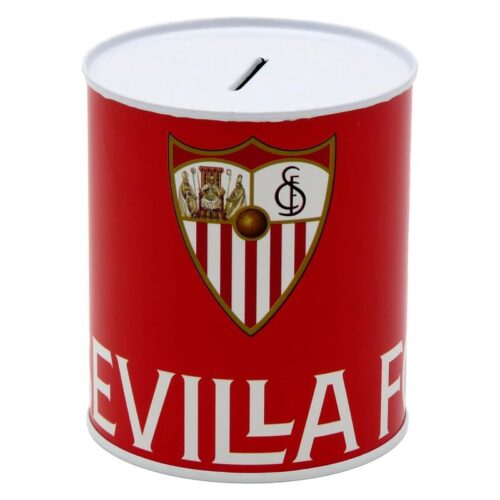 Hucha termo sellada del Sevilla FC roja y blanca producto oficial HM-502-S