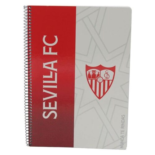 Cuaderno espirales rojiblanco del Sevila FC «nunca te rindas» LF-01-S CYP