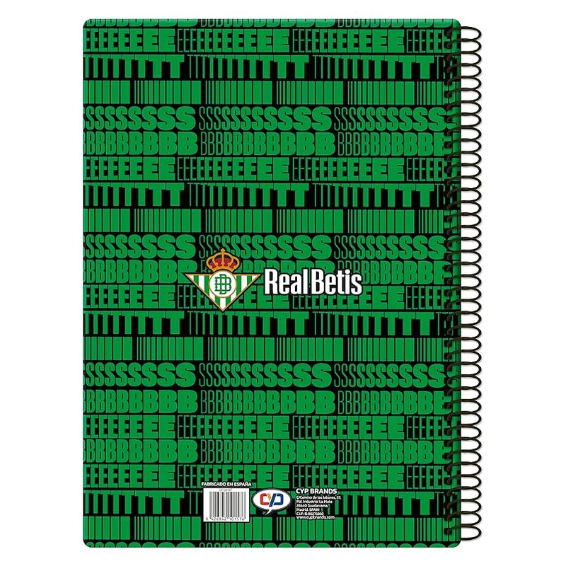 Libreta Real Betis Balompié de espiral cuadriculada oficial LF-03-BT CYP - Imagen 2