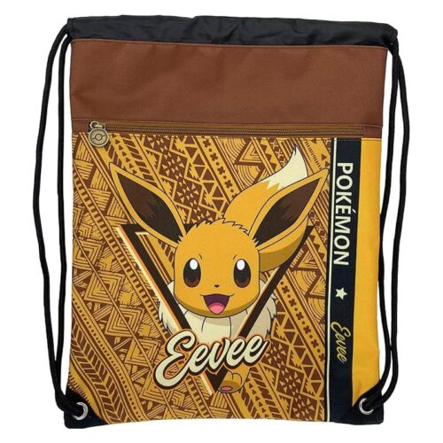 Bolsa saco con cuerdas de Pokémon con ilustración Eevee MC-403-PK CYP