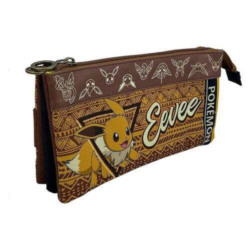 Pokémon portatodo triple marrón Eevee marrón oficial PT-403-PK CYP