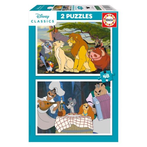 Set 2 Puzzles Infantiles de 48 Piezas Disney Animales 19996 Educa