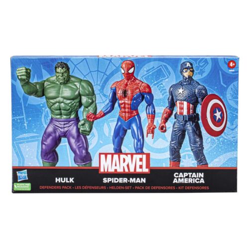 Vengadores pack figuras Spiderman Hulk Capitán America titan 30 cm F6601