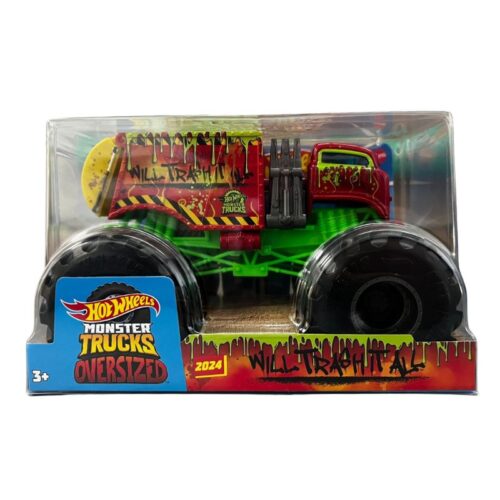 Vehiculo Hot Wheels Monster Trucks Oversized Willtrashitall gr escala 1:24