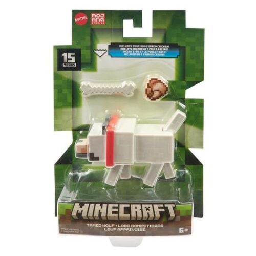 Figura articulada Minecraft 15 aniversario lobo domesticado HTN07 Mattel