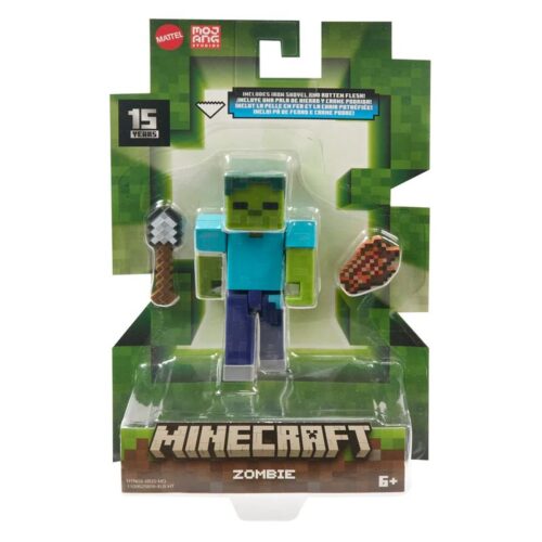 Figura acción Minecraft 15 aniversario Zombie con accesorios HTN08 Mattel