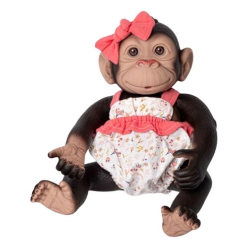 Mono reborn pelele coral cuerpo de vinilo 35 cm 3344-COR ROSA TOYS