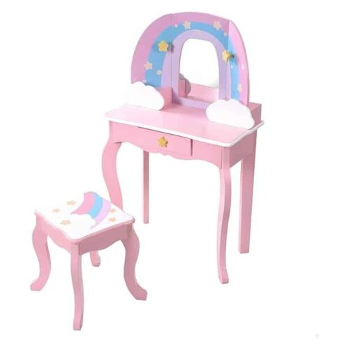 Tocador Infantil Arco Iris con Taburete y Espejo 85397 Colorbaby