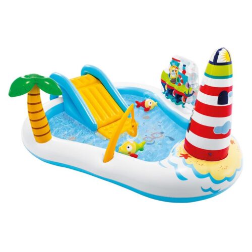 Centro de juegos agua pesca con tobogán base acolchada 57162 INTEX