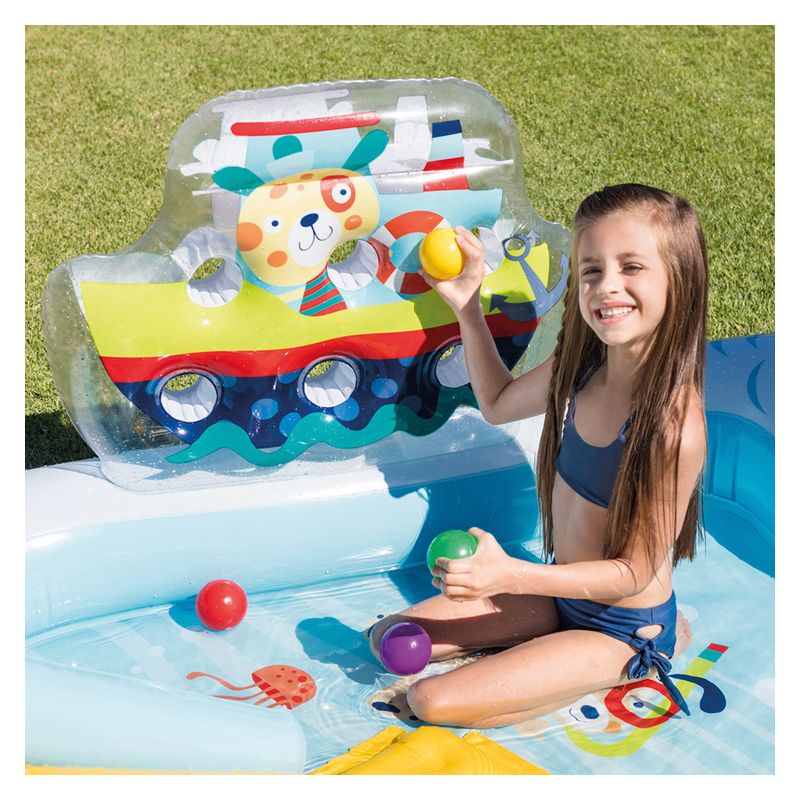 Centro de juegos agua pesca con tobogán base acolchada 57162 INTEX - Imagen 2
