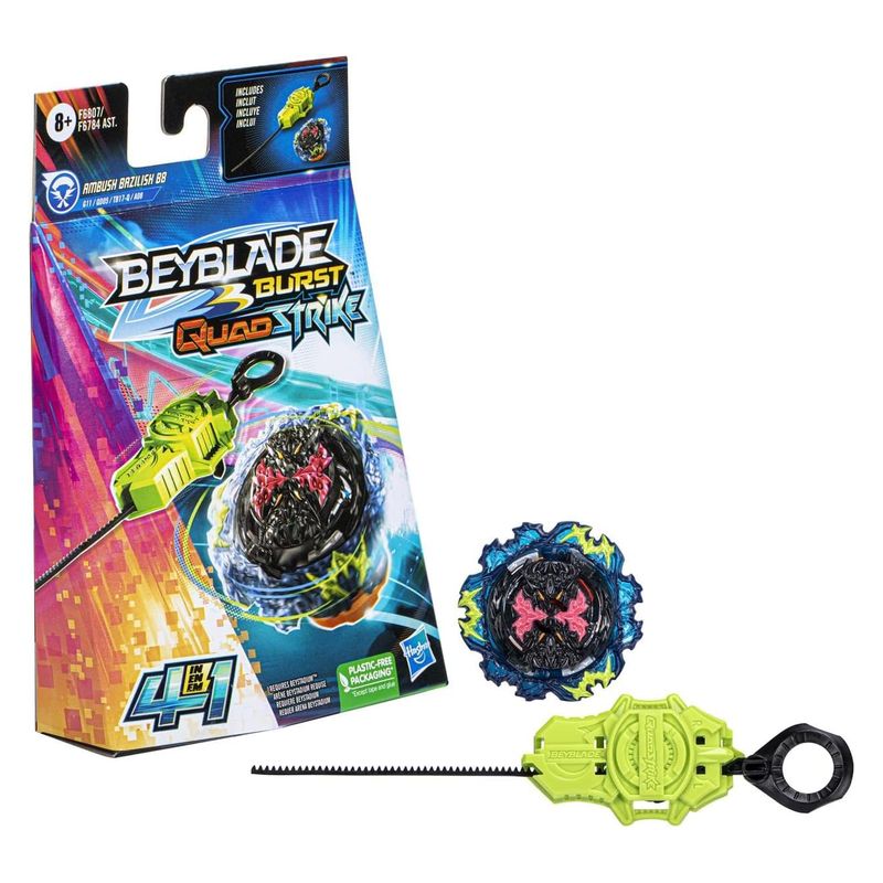 Kit Beyblade Burst Quead Strike Ambush Bazilish 88 F6811sF6784 Hasbro