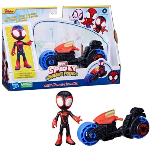 Figura de Miles Morales Spider-man con motocicleta F7460sF6777 Hasbro