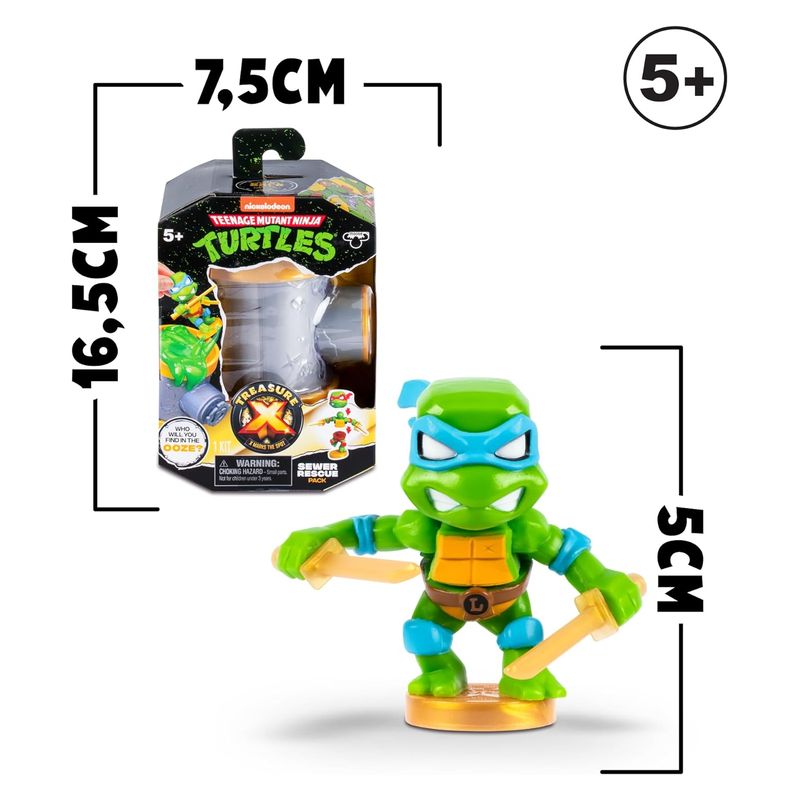 Figura aleatoria Treasure X TMNT Sewer Ninja con armas T0100000 Famosa - Imagen 2