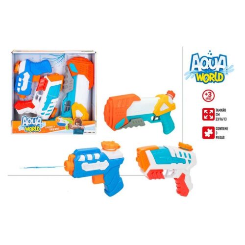 Pack 3 pistolas de agua Aqua World 47654 23cm 16 cm 13 cm COLOR BABY