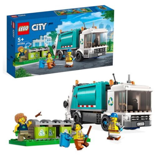 LEGO 60386 City Camión de Reciclaje con tres contenedores y figuras