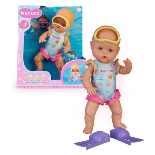 Muñeco Nenuco ¡Aprende a bucear! mueve sus piernas y nada Famosa NFN75000