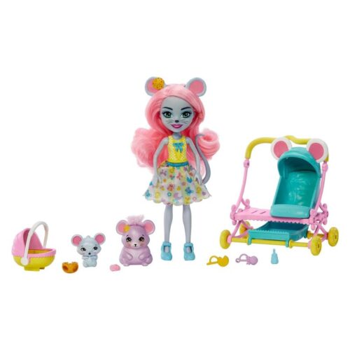 Muñeca con sus bebés Enchantimals City Tails Main Street HKR57 Mattel