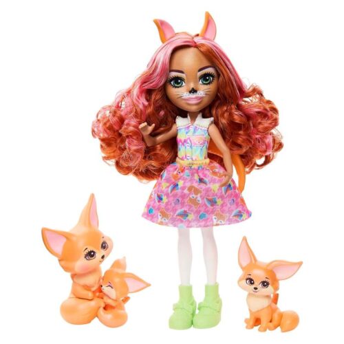 Familia zorros del desierto Enchantimals muñeca y mascotas HNT60 Mattel