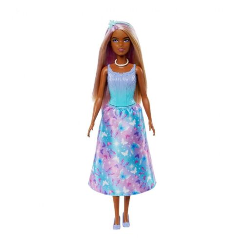 Muñeca Barbie falda mariposa morena diadema HRR10sHRR07 MATTEL