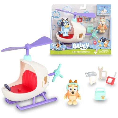 Figura con vehículo Bluey y Bingo con helicóptero BLY62000-HELIC Famosa