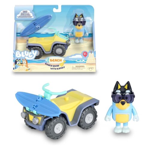 Figura con vehículo Bluey con su QUAD en la playa BLY62000-QUAD Famosa