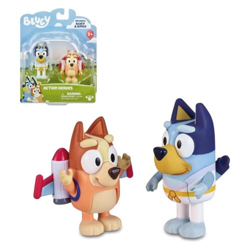 Pack figuras serie Bluey Bingo y Bluey superhéroes BLY69000-AH Famosa
