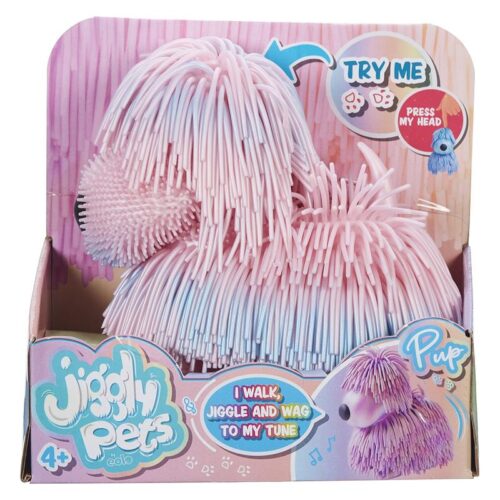 Cachorro interactivo Jiggly Pets rosa sonido y movimiento JGG03000 Famosa
