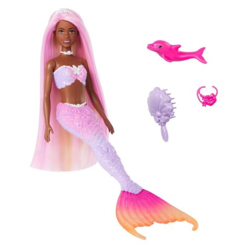 Barbie sirena Brooklyn cambia de color con accesorios y delfín HRP98 Mattel