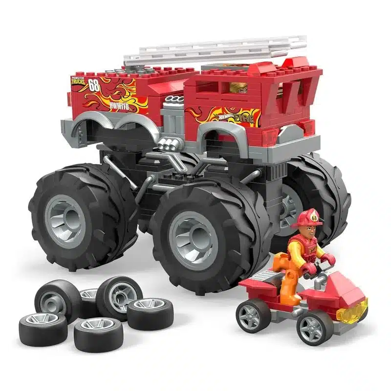 Mega Hot Wheels construye monster truck bombero 2 figuras HHD19 MATTEL - Imagen 2