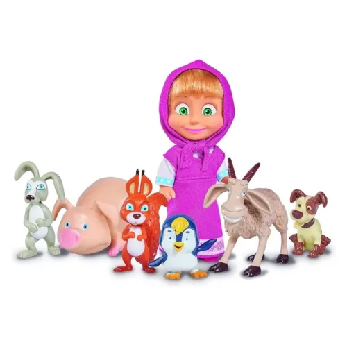 Masha y el oso muñeca con animales set oficial 295730001 SIMBA