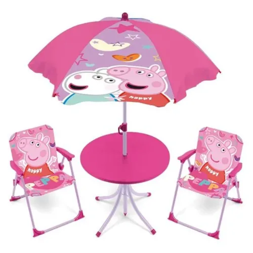 Set de mesa infantil Peppa Pig con dos sillas y sombrilla PP14447 ARDITEX