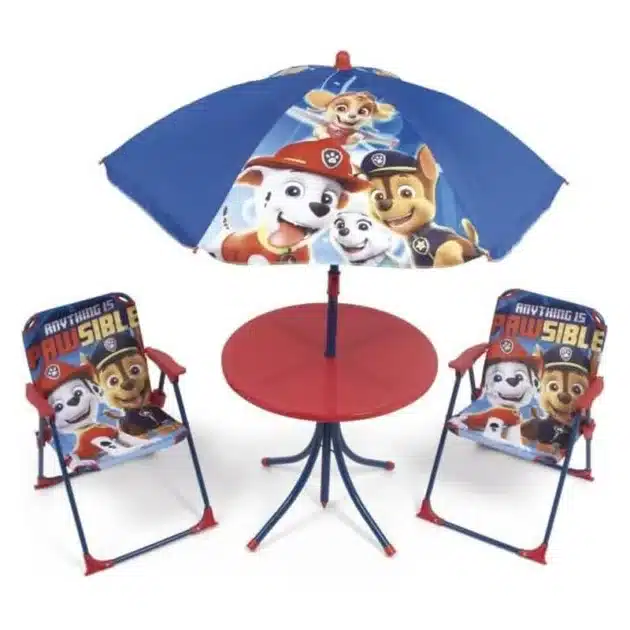 Set infantil mesa, sillas y sombrilla de la Patrulla Canina PW13029 ARDITEX