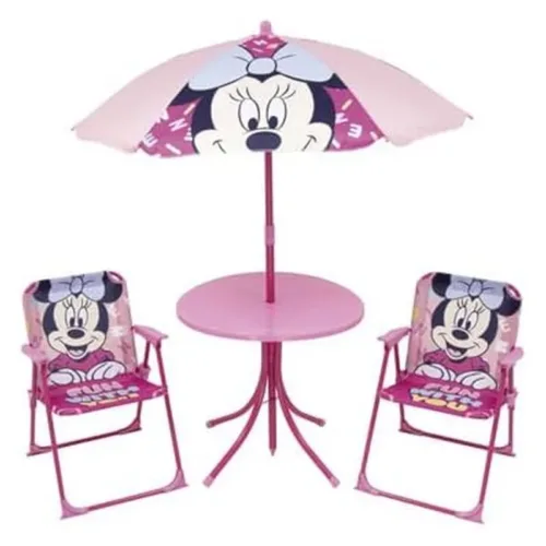 Set mesa infantil Minnie Mouse rosa dos sillas y sombrilla WD14418 ARDITEX