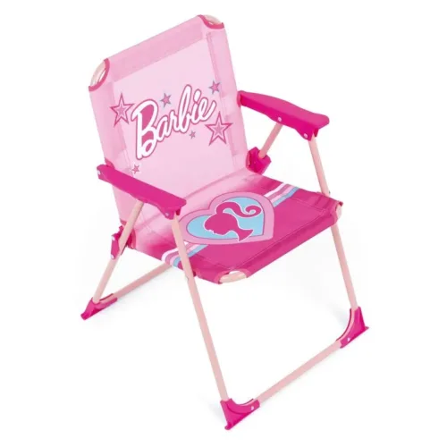 Silla plegable infantil Barbie rosa con brazos 38x32x53cm BR16386 ARDITEX