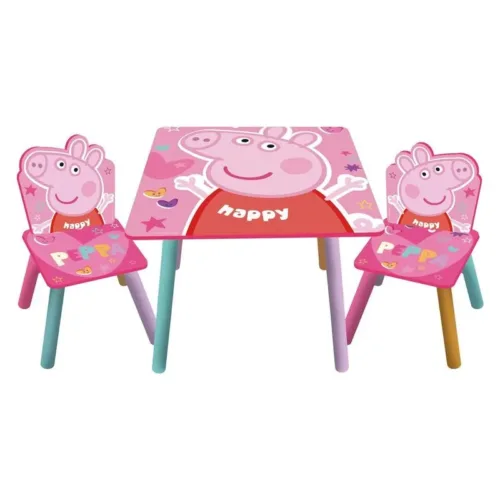 Conjunto mesa y sillas infantiles madera Peppa Pig 50x50x44 PP13984 ARDITEX