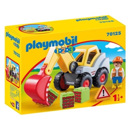 Playmobil 70125 1,2,3 pala excavadora con figuras y accesorios incluidos