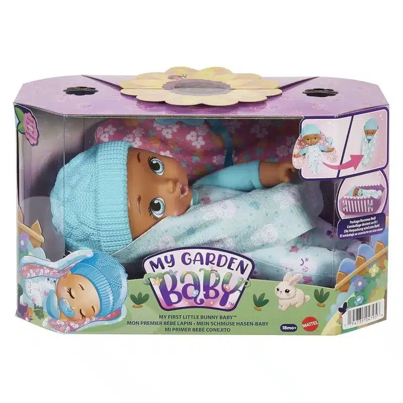 My garden baby muñeca mi primer conejito azul HGC09sHBH37 MATTEL - Imagen 2