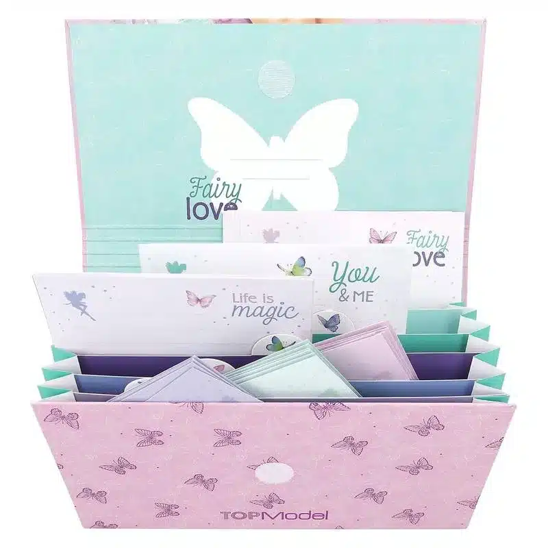Set papelería Fairy Love Top Model carpeta abanico morada Depesche 12974 - Imagen 2