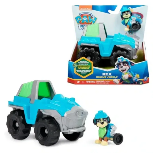 Figura Rex y coche Dino Rescue 15cm La Patrulla Canina 6069070 SPIN MASTER