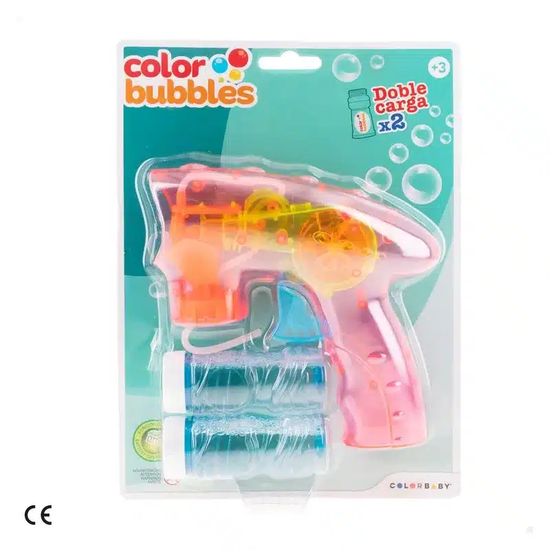 Pistola de pompas de jabón con luces y dos recambios ColorBaby 49998 - Imagen 2