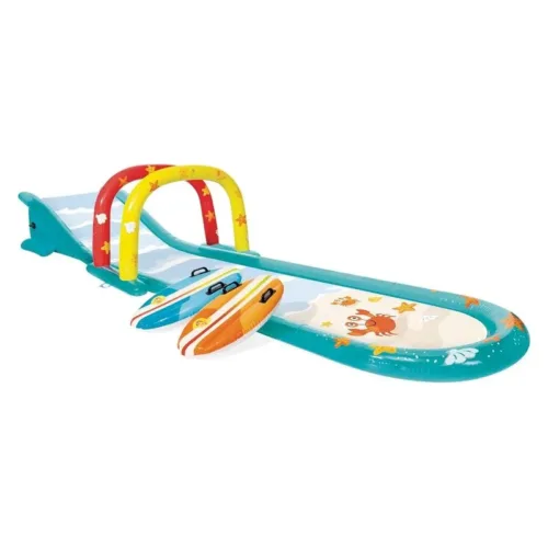 Tobogán deslizante agua 137x561x99cm con tablas hinchables Intex 56167