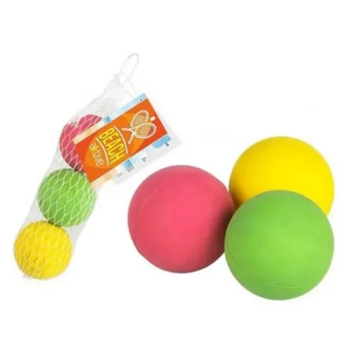 Set de 3 Pelotas para Palas de Playa Multicolor Aktive 53680
