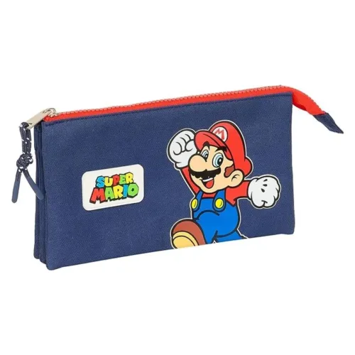 Estuche portatodo triple Super Mario World marino 22cm 812408744 SAFTA