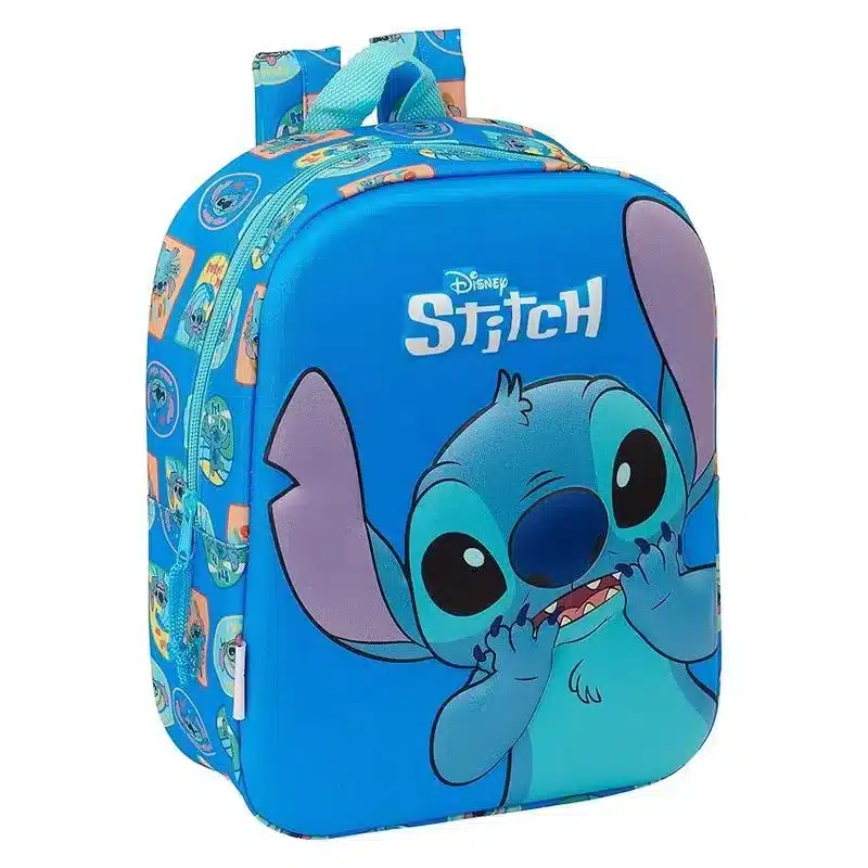 Mochila Stitch 3D para guardería 27 cm licencia Disney 622454011 SAFTA