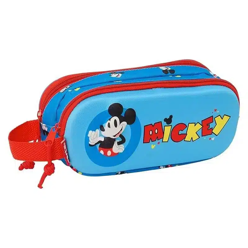 Portatodo doble Mickey Mouse 3D escolar azul oficial Disney 822450512 SAFTA