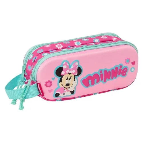 Portatodo Minnie Mouse doble 3D rosa con flores de Disney 822451512 SAFTA