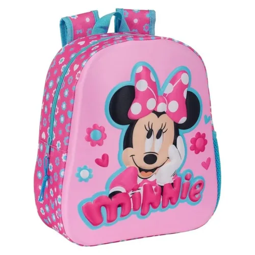 Mochila Minnie 3D de 33 cm escolar rosa con flores 622451890 SAFTA