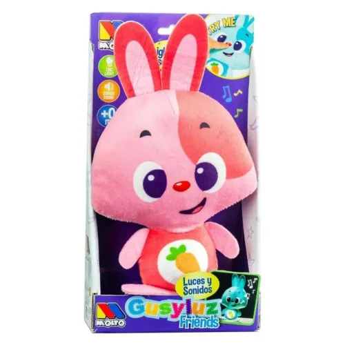 Gusy Luz Baby Rosa Conejito con Luz y Sonidos Molto 24535
